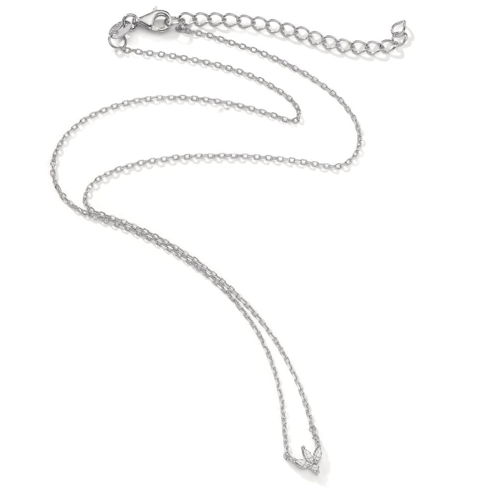 Collier Silber Zirkonia 4 Steine rhodiniert verstellbar