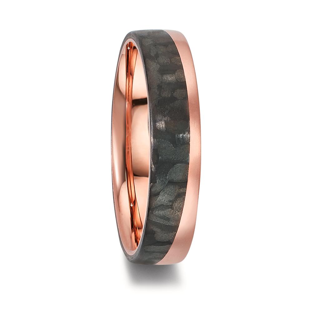 Partnerring 750/18 krt rood goud, Carbon