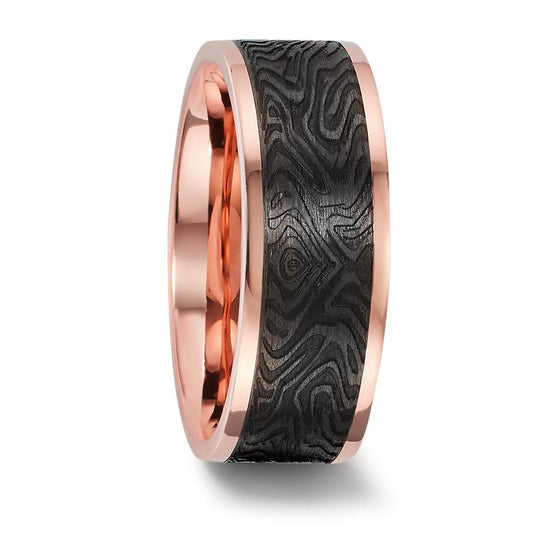 Partnerring 750/18 krt rood goud, Carbon