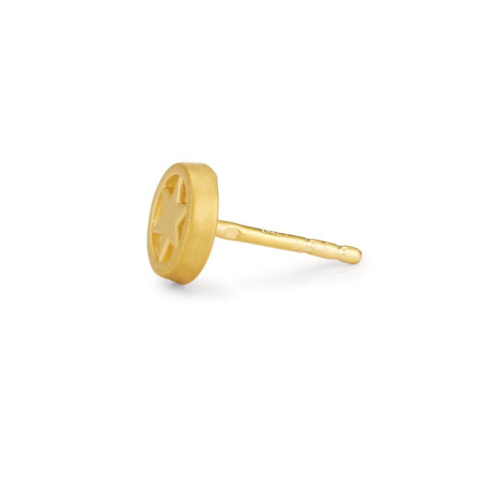 Clous d'oreille à l'unité Or jaune 18K Étoile Ø6 mm