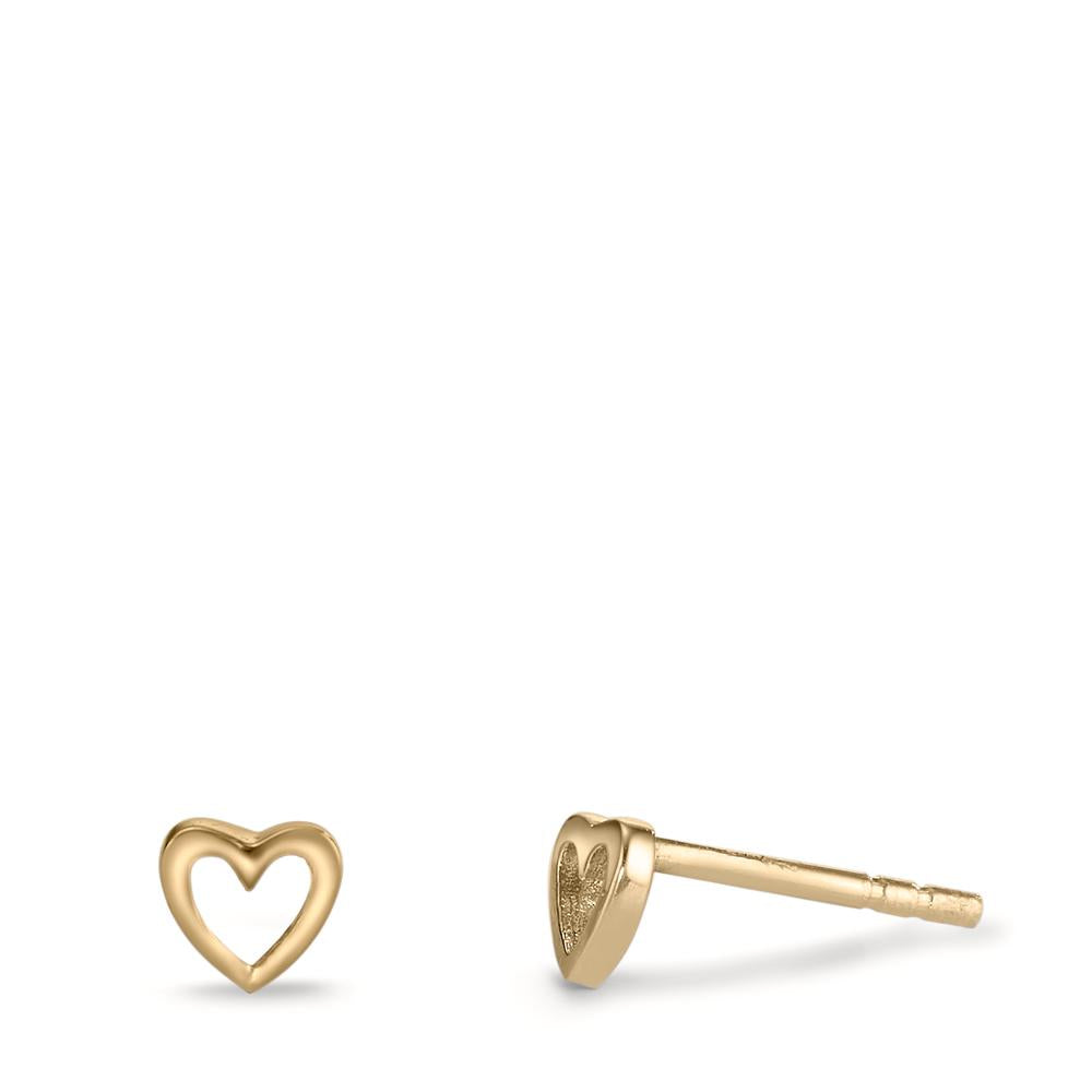 Clous d'oreilles Argent jaune Plaqué or Coeur Ø5.5 mm