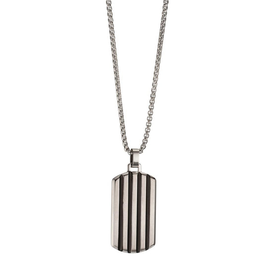 Chaînette avec pendentif Acier inoxydable noir PVD 55 cm