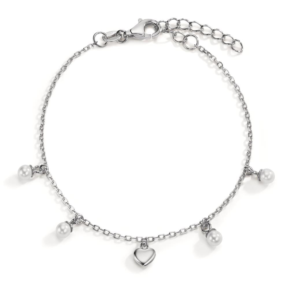 Armband Silber rhodiniert shining Pearls Herz verstellbar