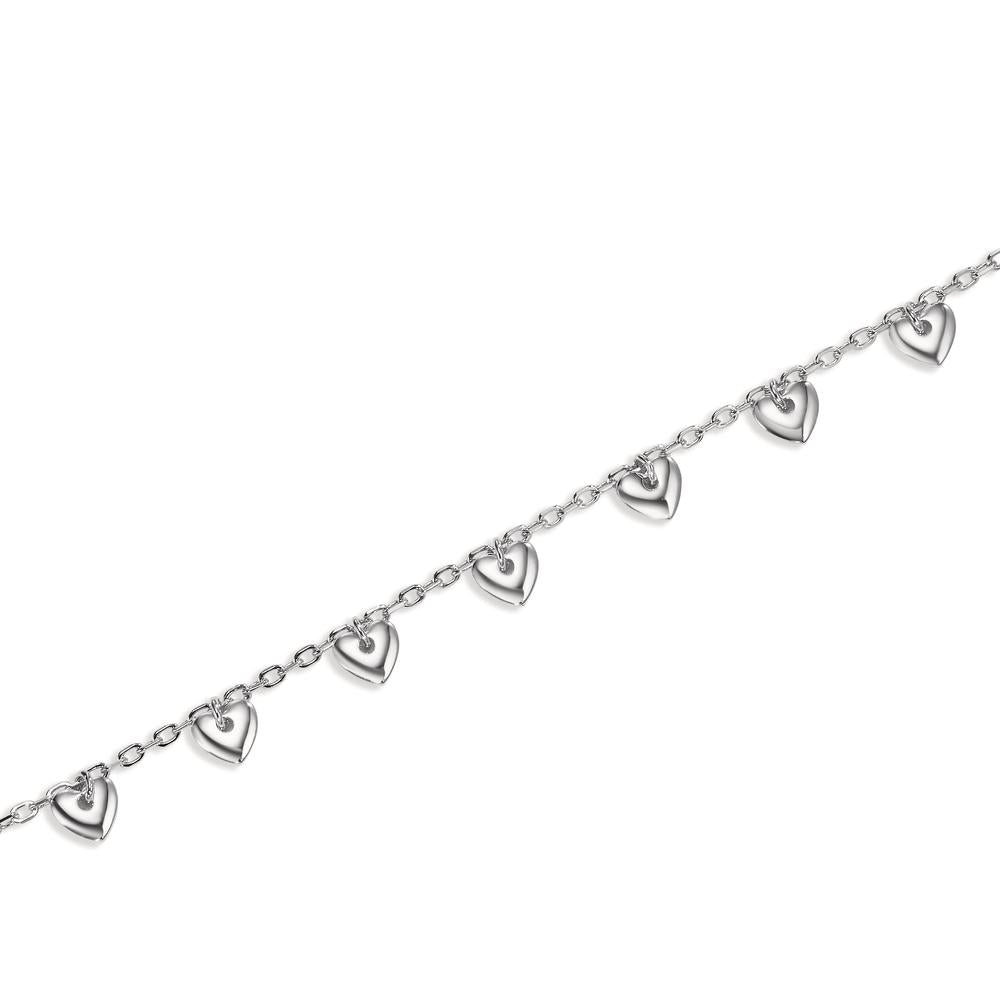 Bracelet Argent Rhodié Coeur 16-19 cm