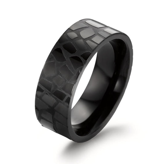 Fingerring Edelstahl schwarz IP beschichtet