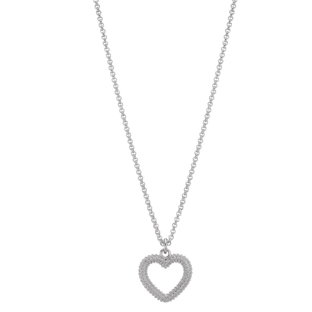 Collier Zilver Gerhodineerd Hart 40-44 cm