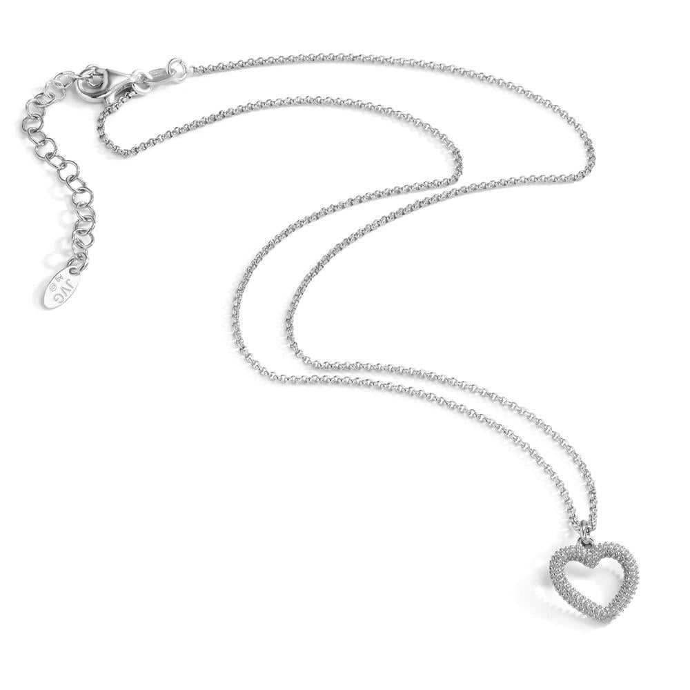 Collier Zilver Gerhodineerd Hart 40-44 cm