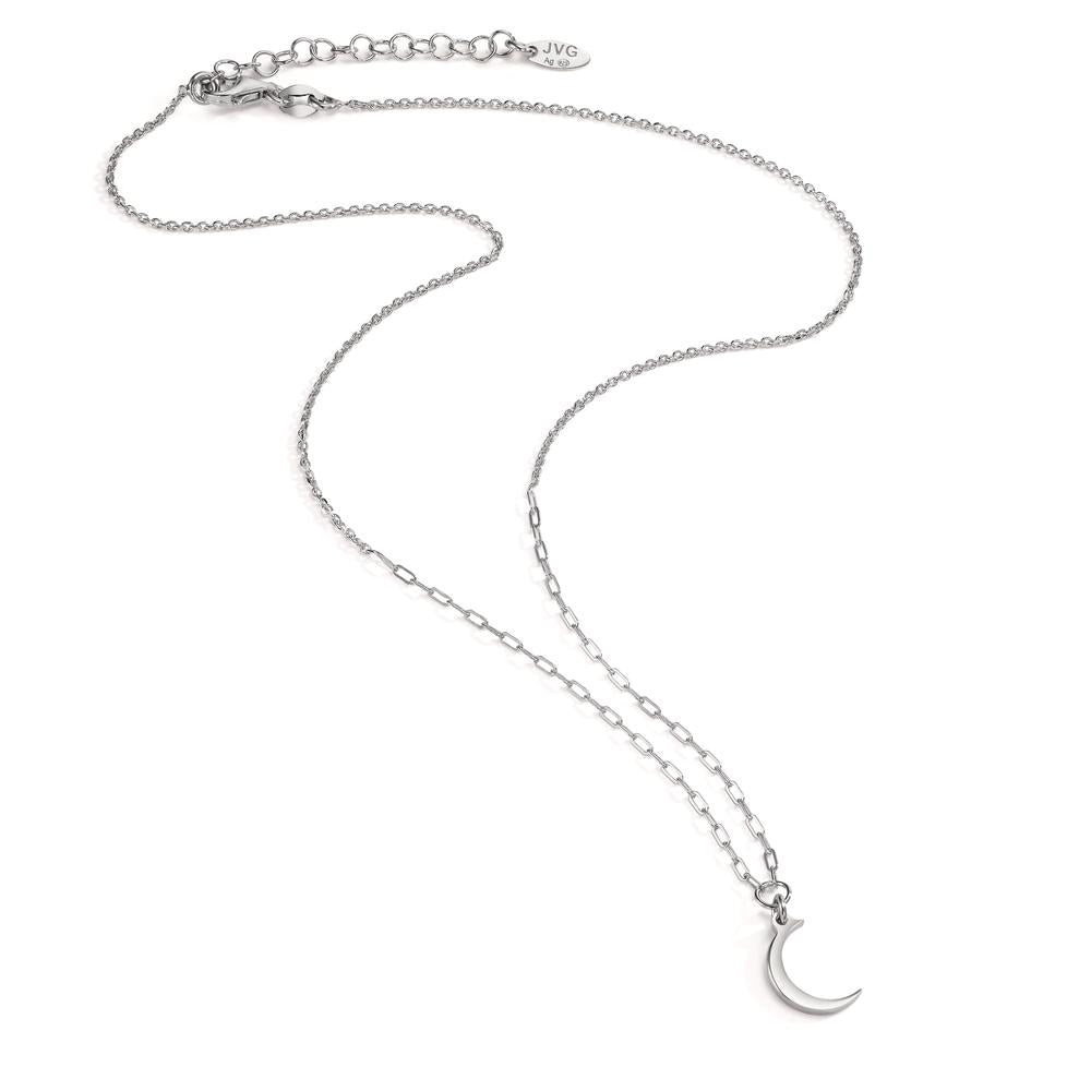 Collier Zilver Gerhodineerd Maan 39-43 cm