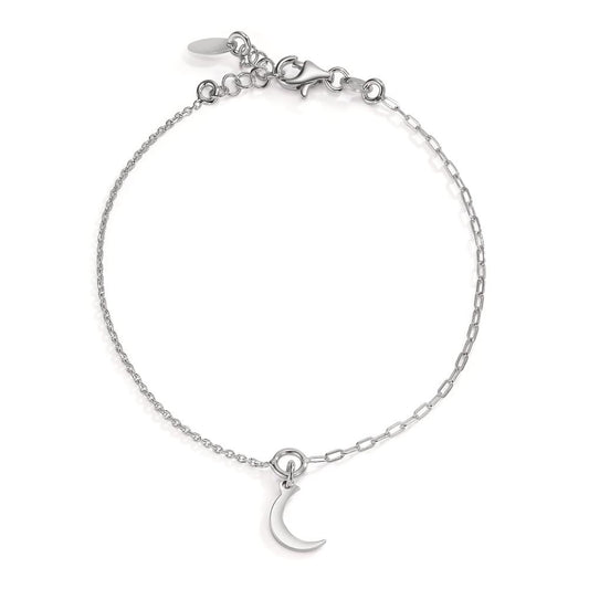 Bracelet Argent Rhodié Lune 17.5-19.5 cm