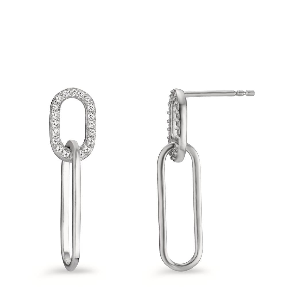 Pendant d'oreilles Argent Zircone Rhodié