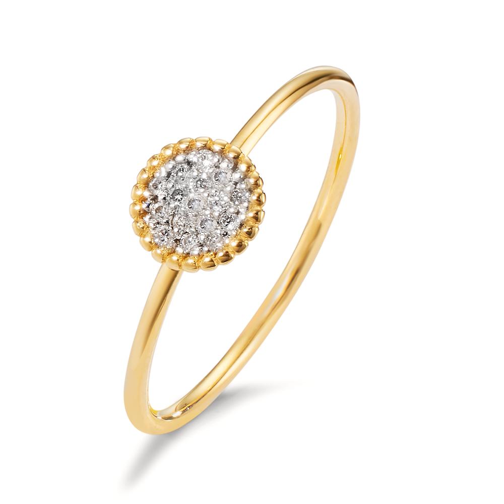 Ring 750/18 krt geel goud Diamant 0.059 ct, w-si