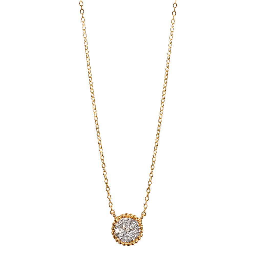 Collier 750/18 K Gelbgold Diamant 0.059 ct, w-si verstellbar