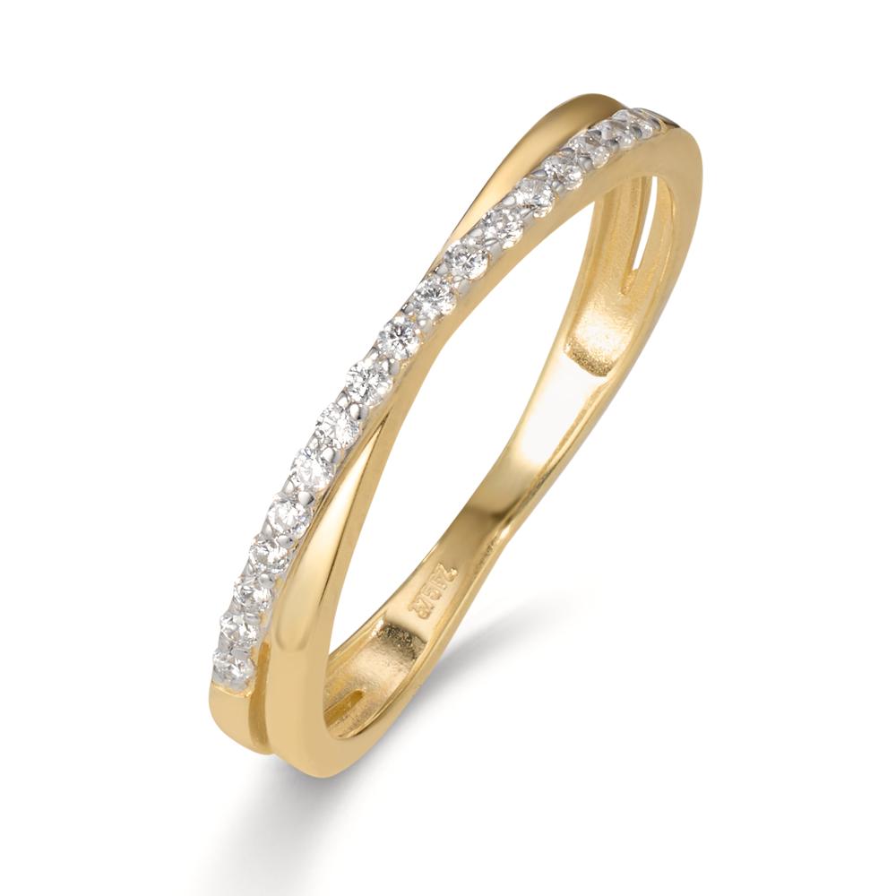 Ring 375/9 krt geel goud Zirkonia