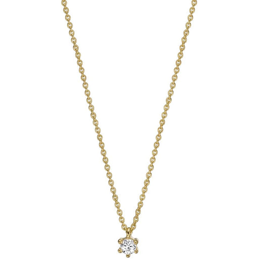 Collier 375/9K geel goud Zirkonia 42-45 cm Ø3.5 mm