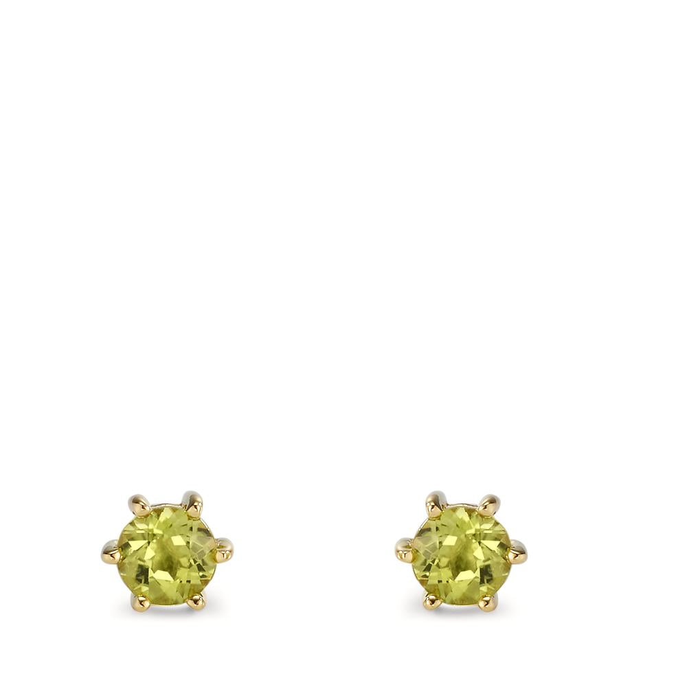 Ohrstecker 375/9 K Gelbgold Peridot 2 Steine Ø5 mm