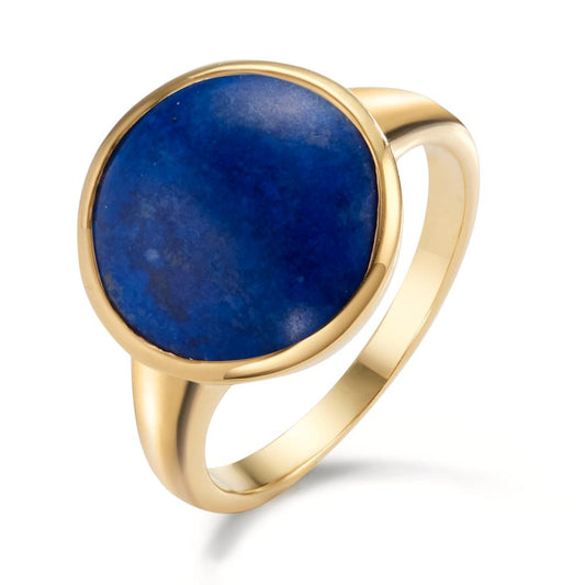 Ring Zilver Lapis Lazuli Geel Verguld