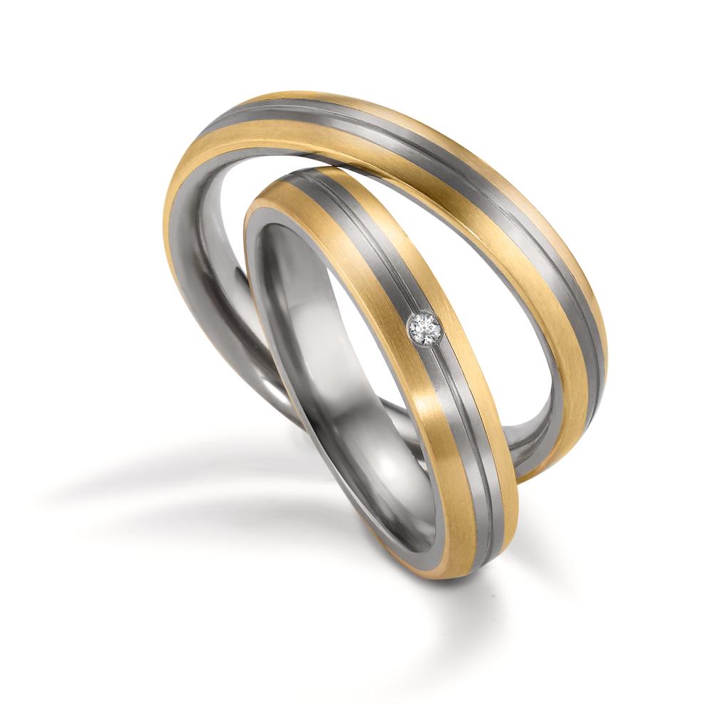 Partnerring Zirkonium, 750/18 krt geel goud