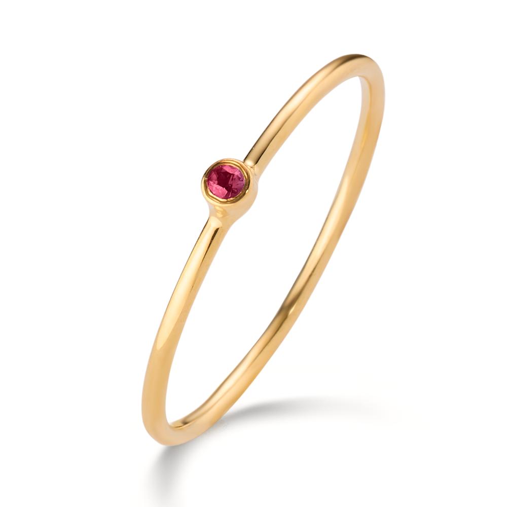 Solitär Ring 585/14 K Gelbgold Rubin 0.14 ct