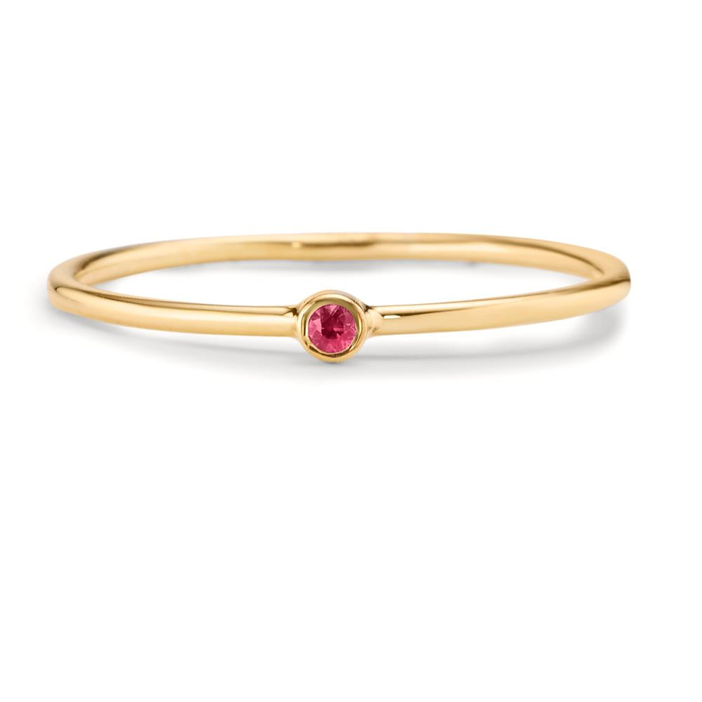 Bague solitaire Or jaune 14K Rubis 0.14 ct