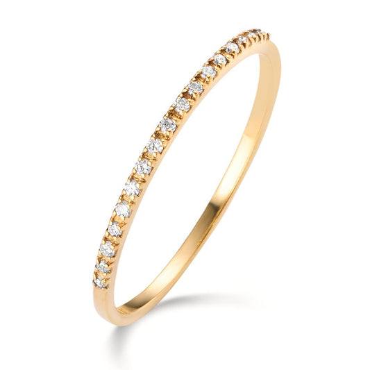 Memory ring 585/14 krt geel goud Diamant 0.059 ct, 17 Steen, w-si