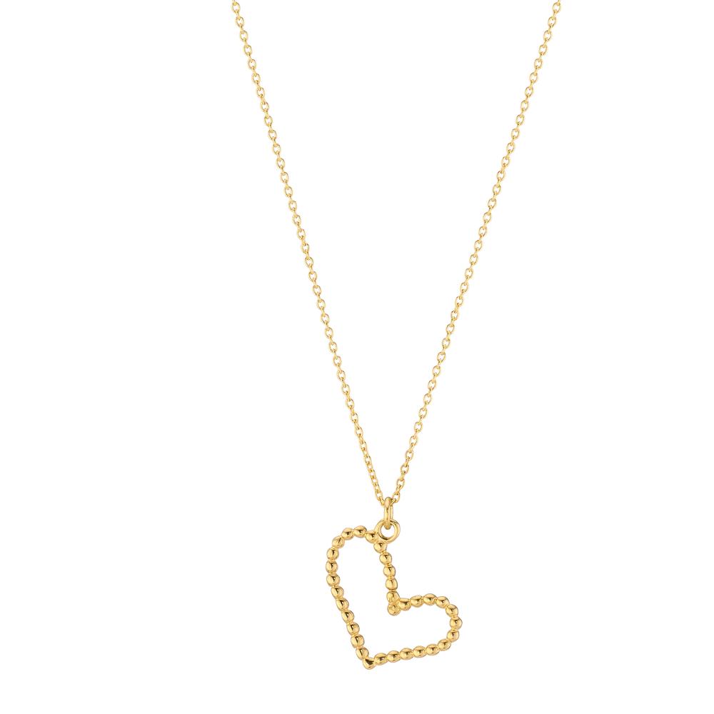 Collier 585/14 krt geel goud Hart 39-42 cm