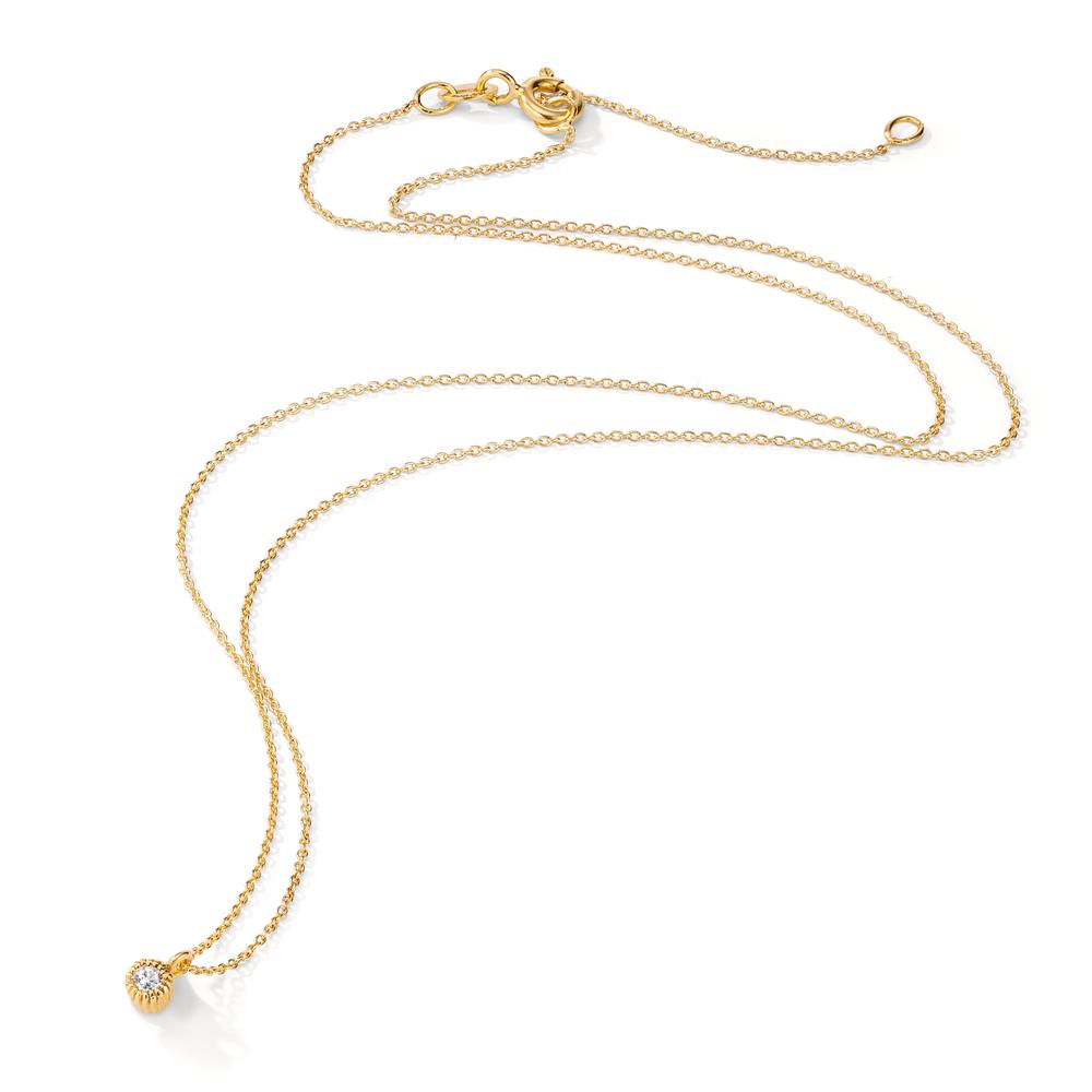 Collier 585/14 krt geel goud Diamant 0.057 ct, w-si 39-42 cm