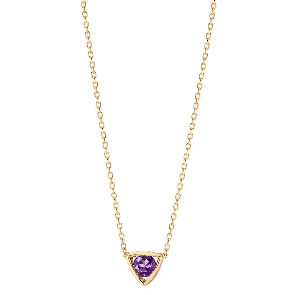 Collier 585/14 K Gelbgold Amethyst 0.11 ct verstellbar