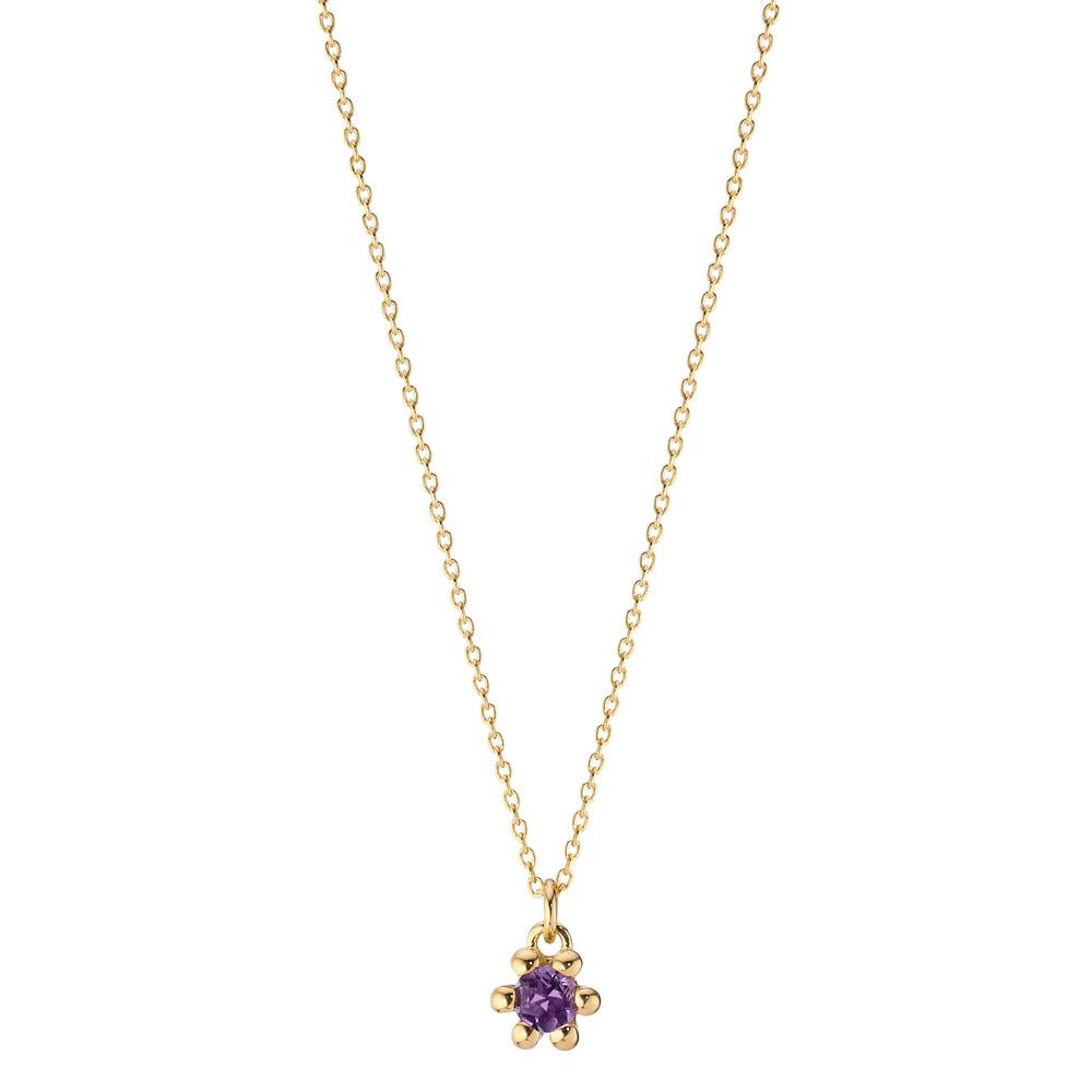 Collier 585/14 K Gelbgold Amethyst 0.10 ct verstellbar