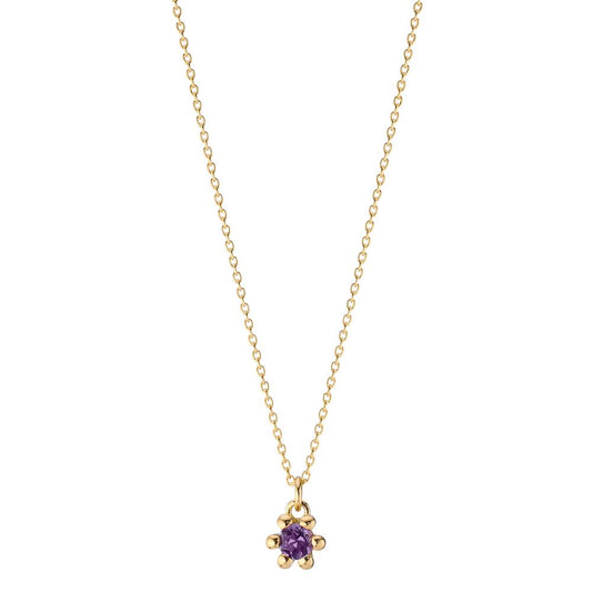 Collier 585/14 K Gelbgold Amethyst 0.10 ct verstellbar