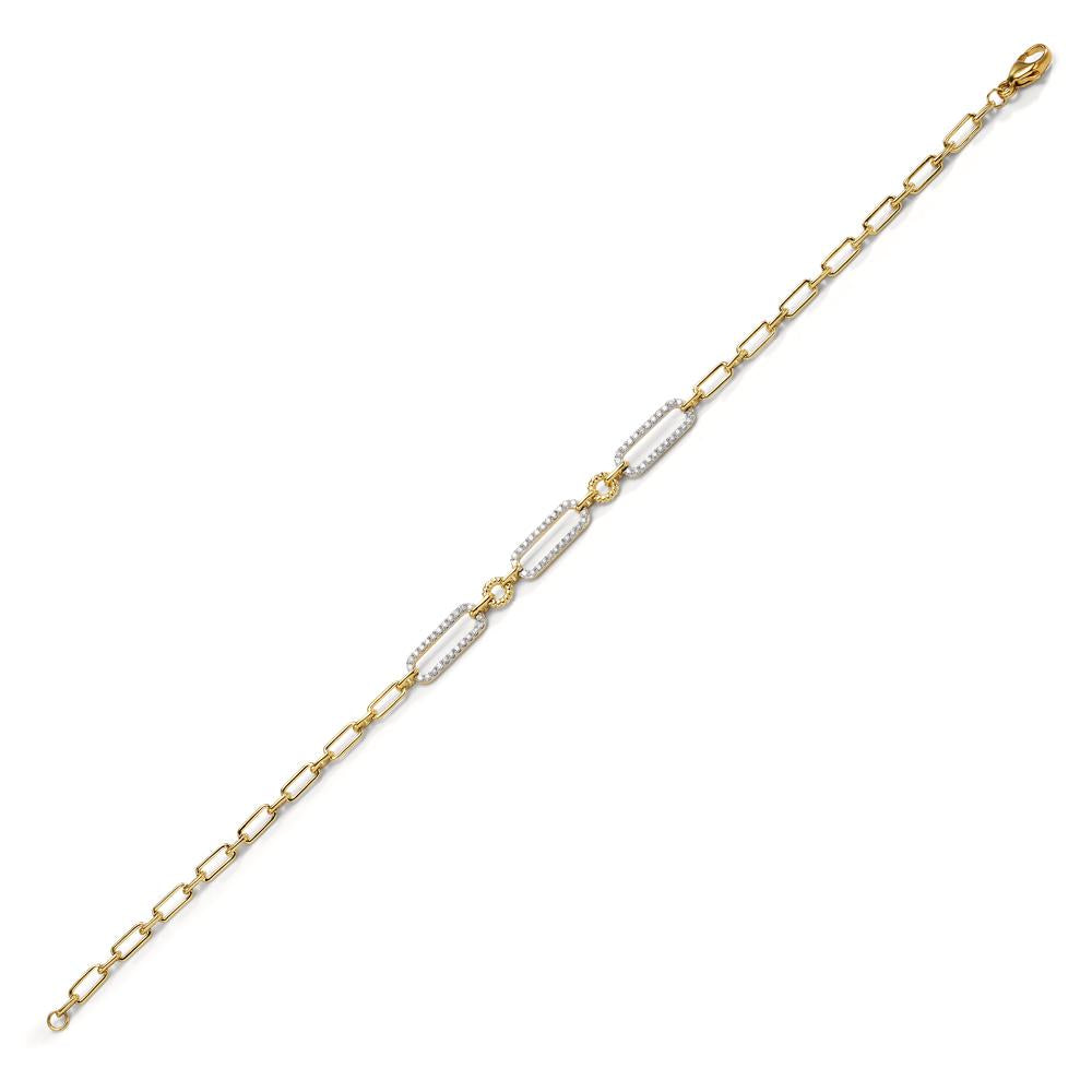 Bracelet Or jaune 9K Diamant 0.30 ct, 72 Pierres, w-si 18.5 cm