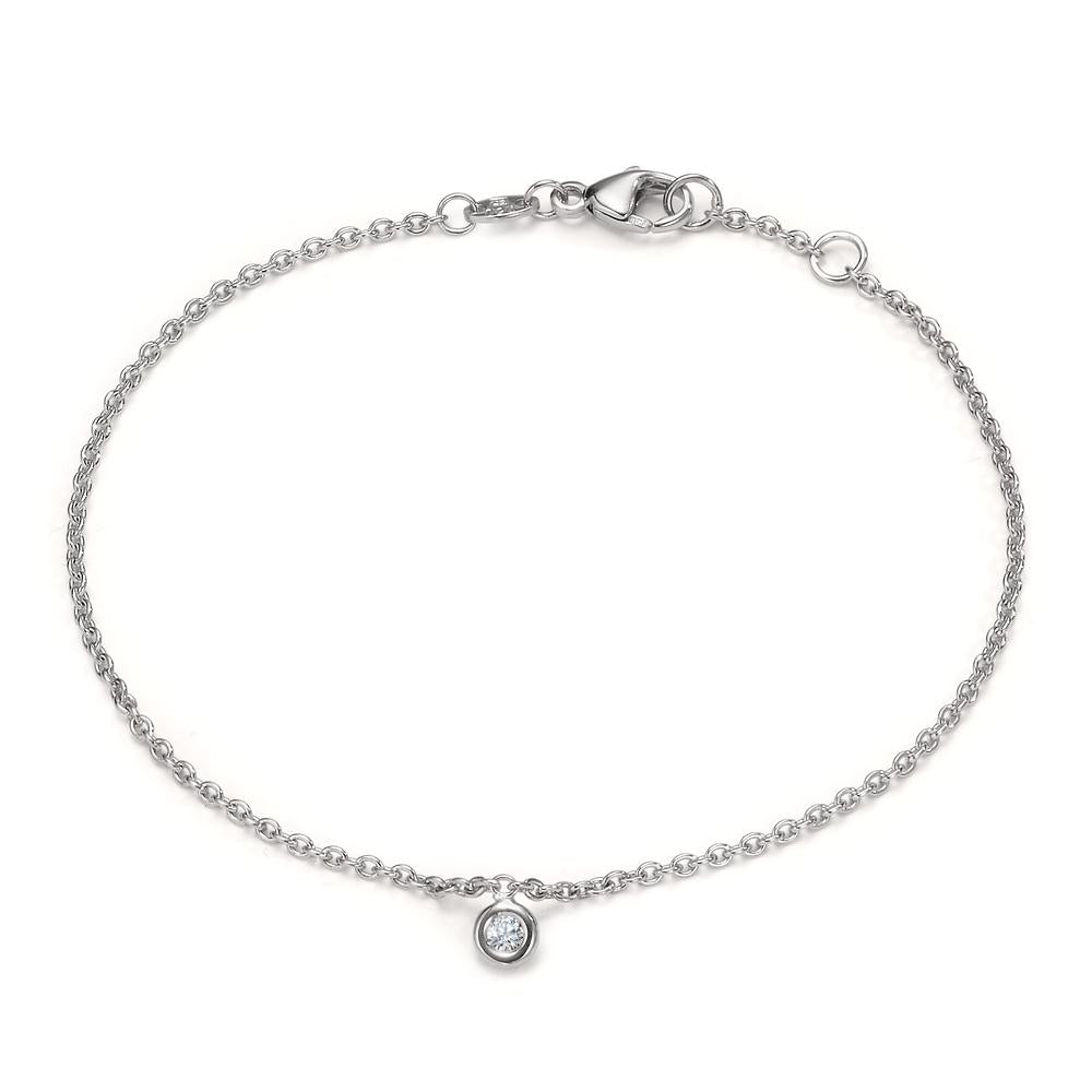 Bracelet Or blanc 18K Diamant 0.03 ct, w-si 17-18 cm