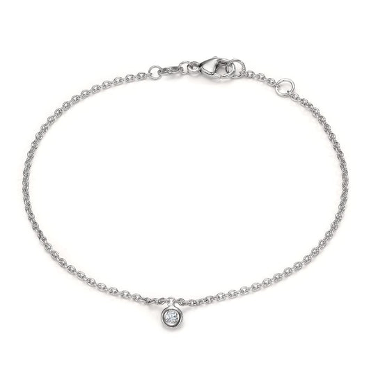 Bracelet Or blanc 18K Diamant 0.03 ct, w-si 17-18 cm