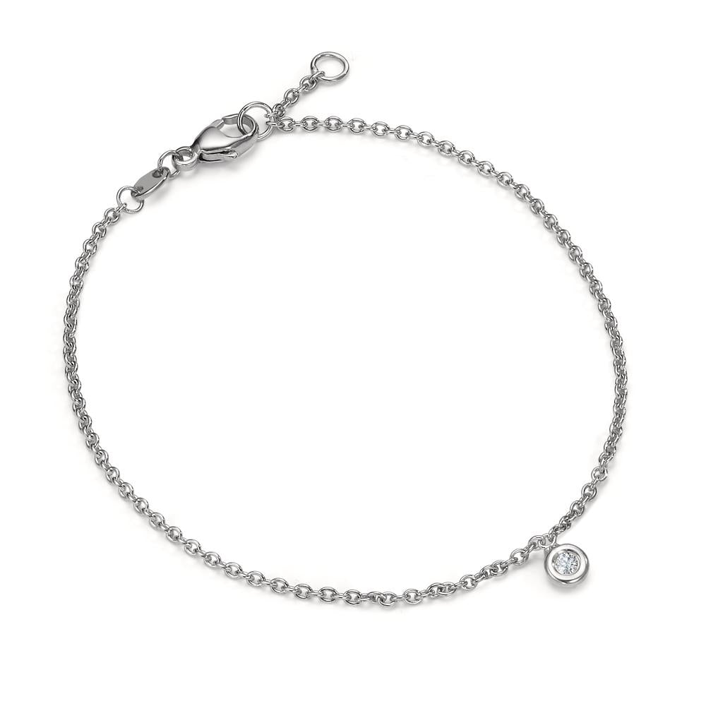 Armband 750/18K krt witgoud Diamant 0.03 ct, w-si 17-18 cm