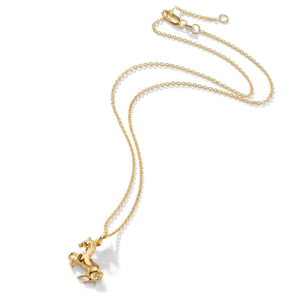 Collier met hanger 375/9 krt geel goud Paard 36-38 cm