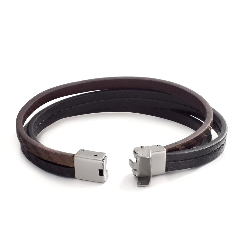 Bracelet Acier inoxydable, Cuir 22 cm