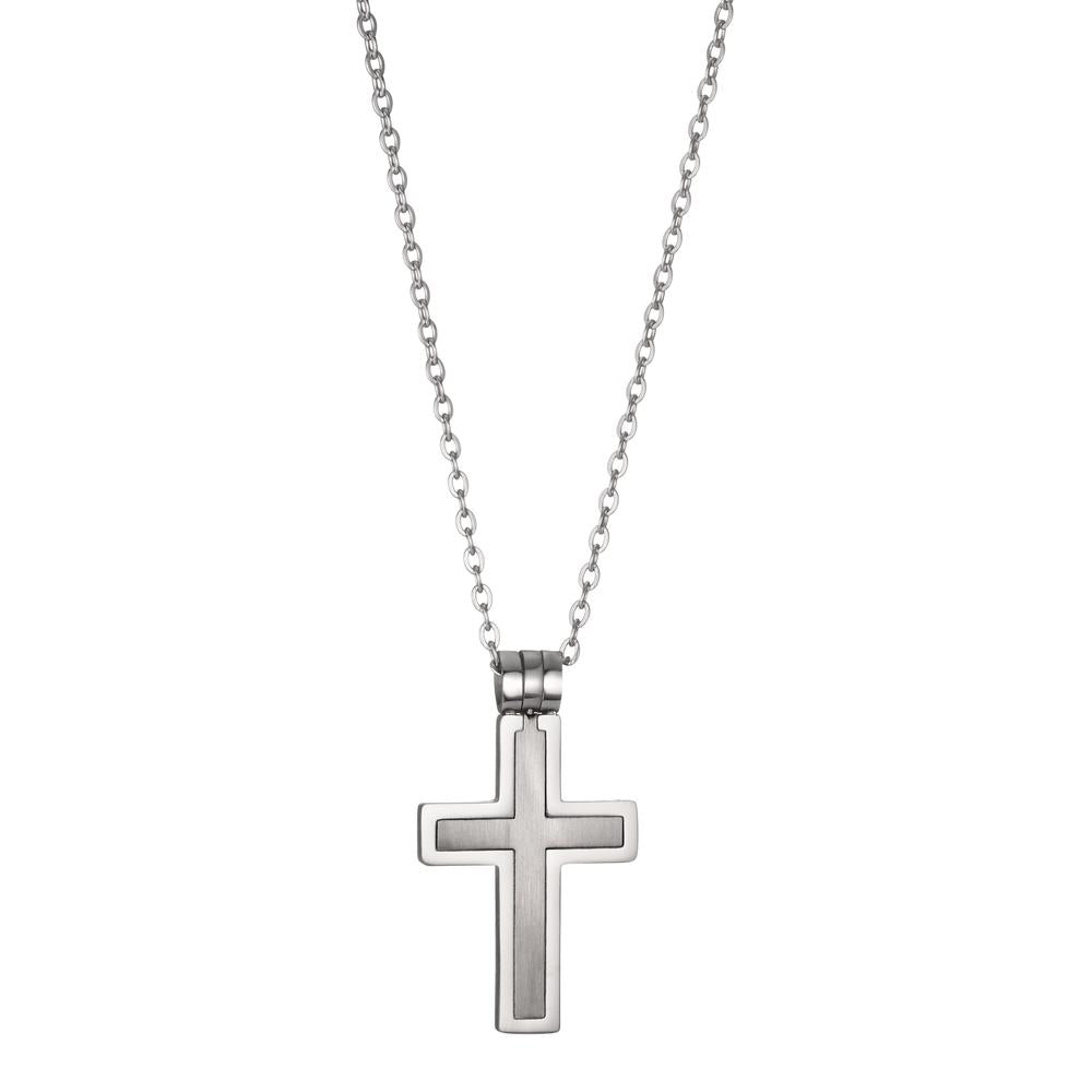 Collier Acier inoxydable Croix 45-50 cm