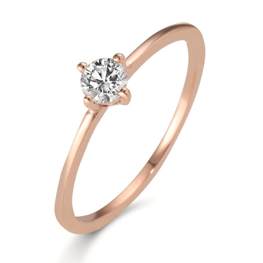 Bague solitaire Or rouge 18K Cultivé en laboratoire de diamant 0.20 ct, w-si