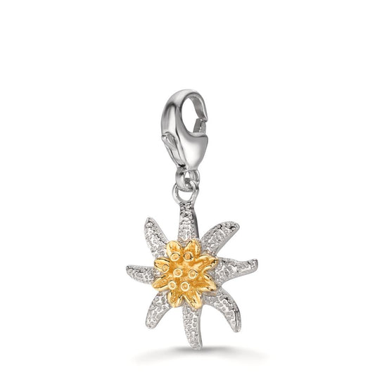 Charms Argent jaune Bicolore Edelweiss Ø15 mm