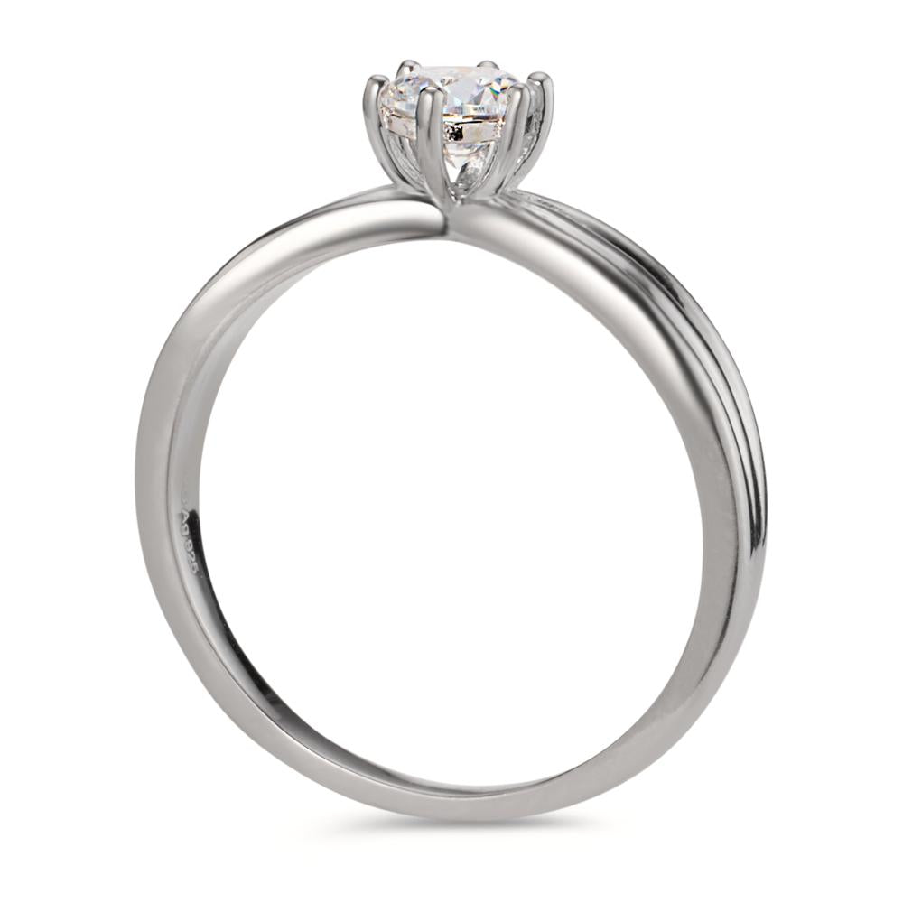 Bague Argent Zircone Rhodié