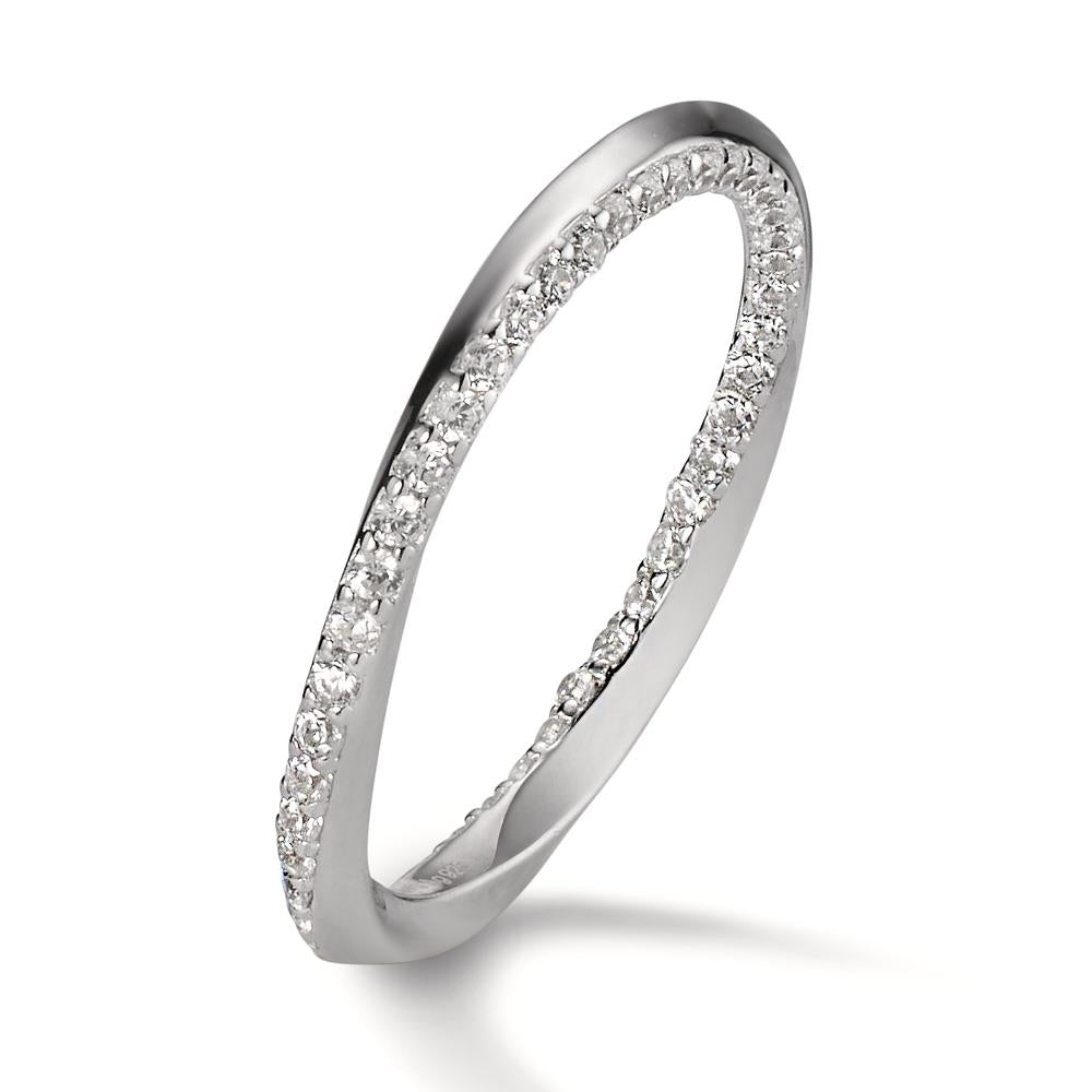 Fingerring Silber Zirkonia rhodiniert