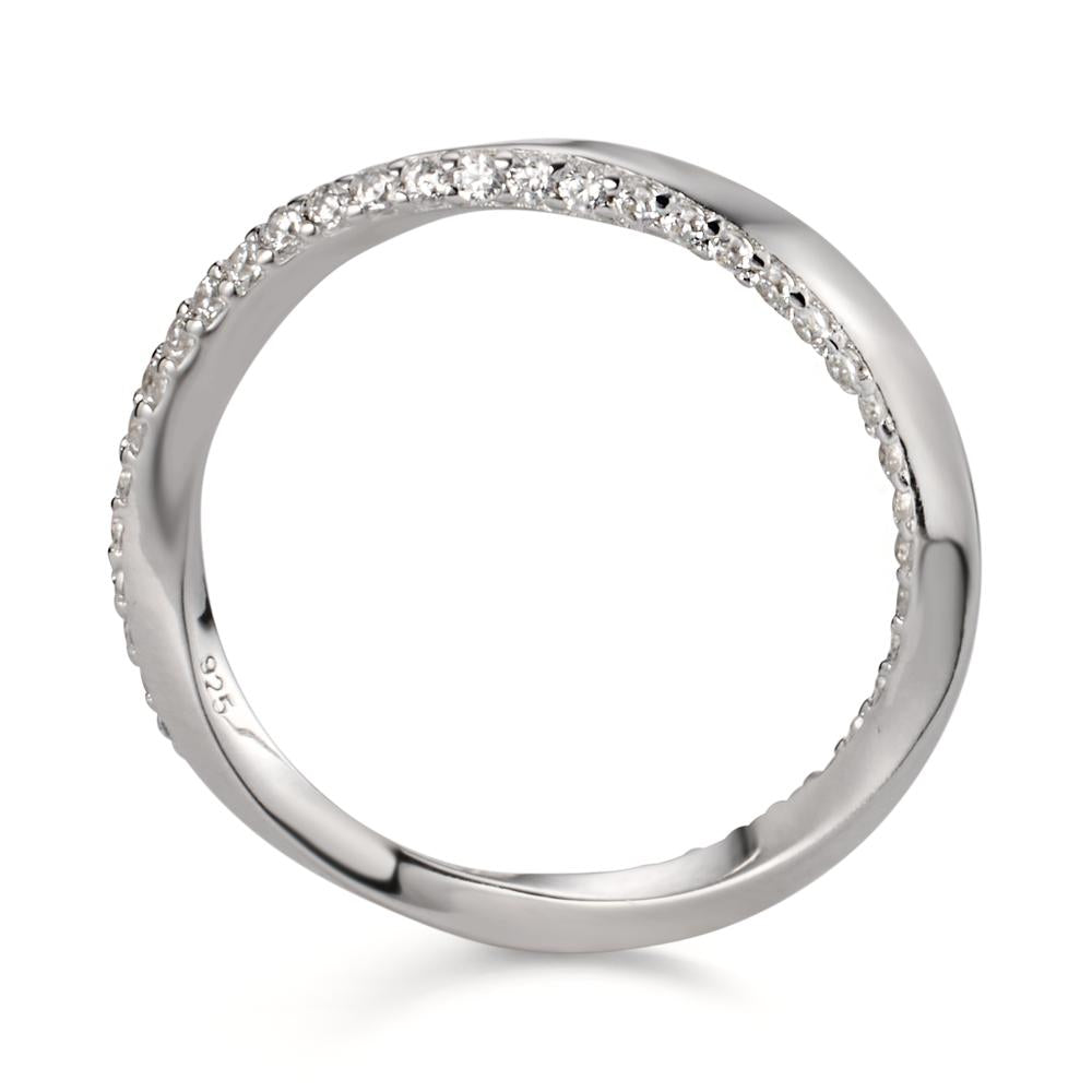 Fingerring Silber Zirkonia rhodiniert