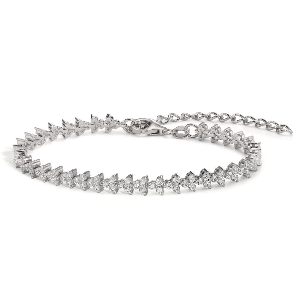 Bracelet Argent Zircone bleu Rhodié 16-21 cm