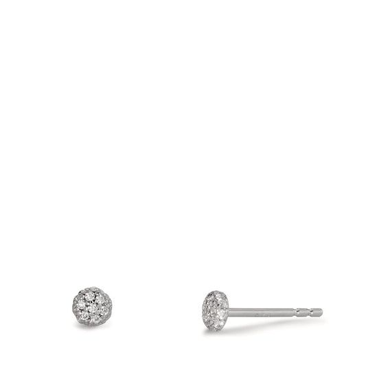 Clous d'oreilles Argent Zircone Rhodié Ø4 mm