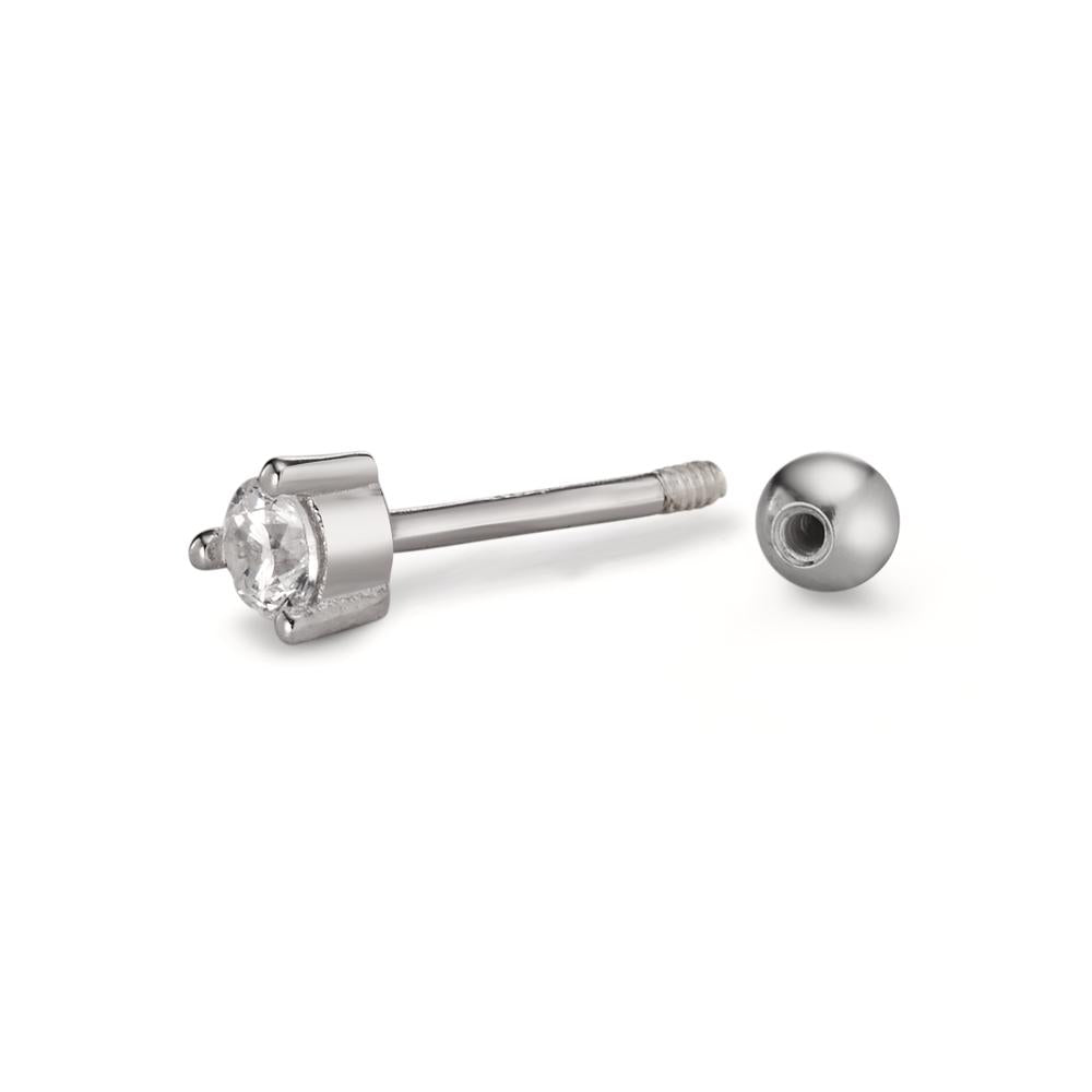 Piercing Silber Zirkonia rhodiniert Ø3.5 mm