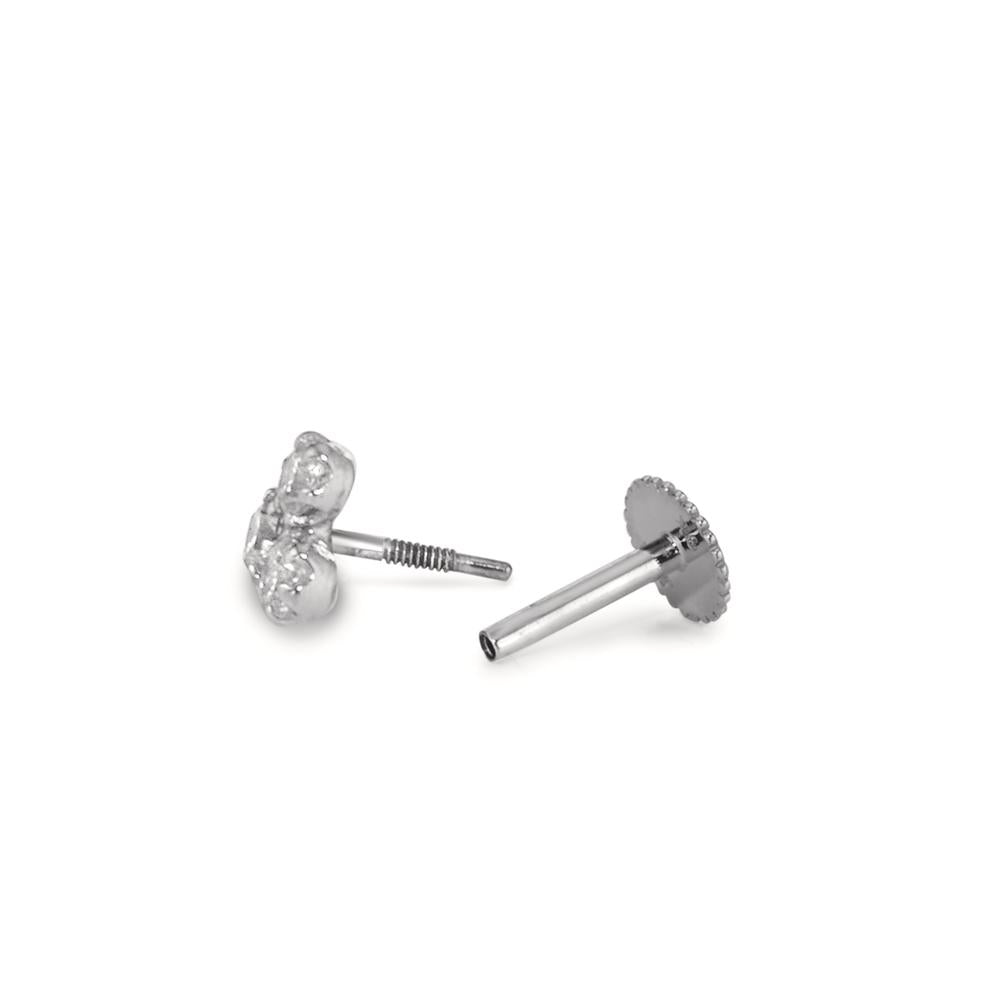 Piercing Or blanc 9K Zircone 3 Pierres Ø3.5 mm