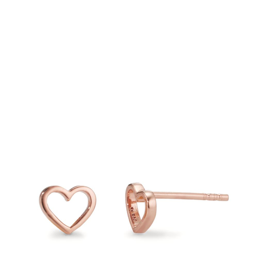 Clous d'oreilles Argent rosé Plaqué or Coeur Ø6.5 mm