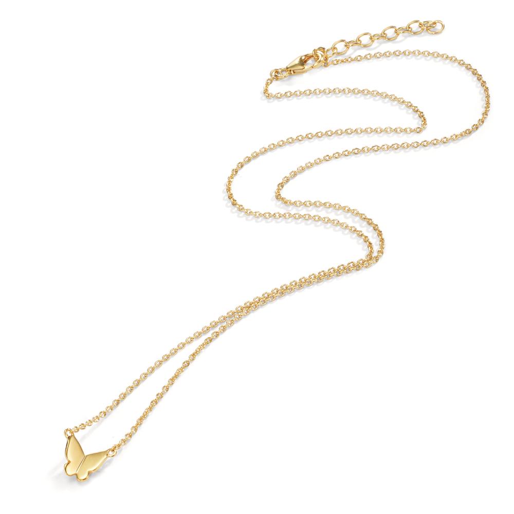 Collier Argent jaune Plaqué or Papillon 42-45 cm