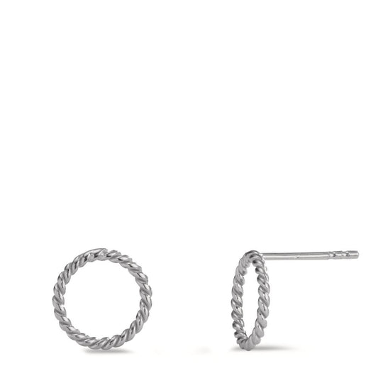 Clous d'oreilles Argent Rhodié Ø10 mm