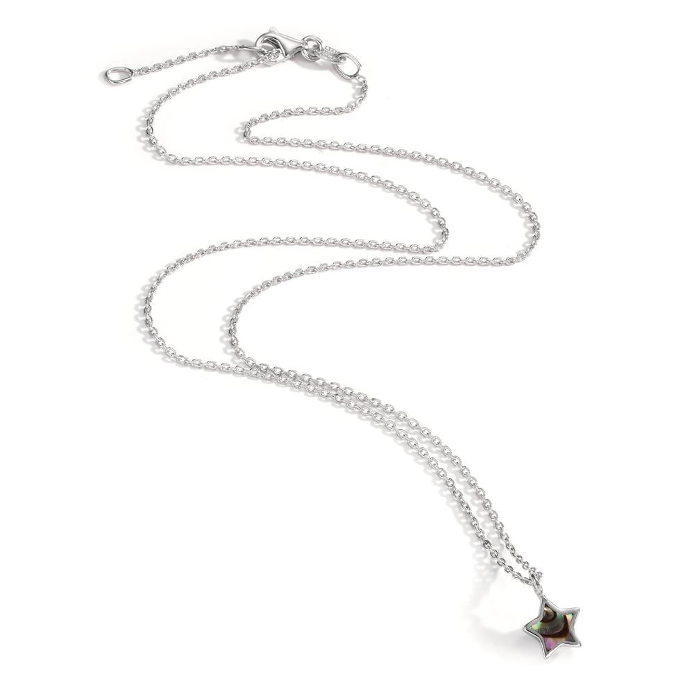 Collier Argent Abalone Rhodié Étoile 40-42 cm Ø7.5 mm