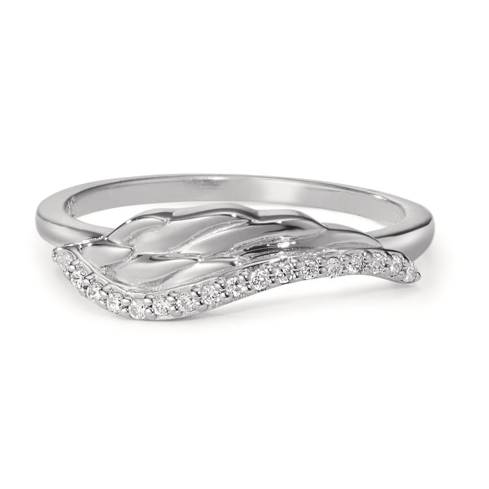 Bague Argent Zircone 15 Pierres Rhodié Aile